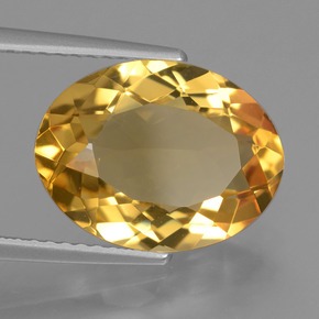 Citrino Naranja dorado intenso natural de 4.88 ct, Corte Óvalo, VVS