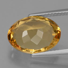 Citrino Naranja dorado intenso natural de 4.88 ct, Corte Óvalo, VVS