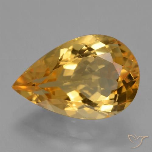 4.62ct Natural Naranja dorado intenso Citrino, En forma de pera, VVS
