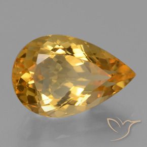 Citrino Naranja dorado intenso natural de 4.62 ct, En forma de pera, VVS