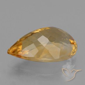 Citrino Naranja dorado intenso natural de 4.62 ct, En forma de pera, VVS