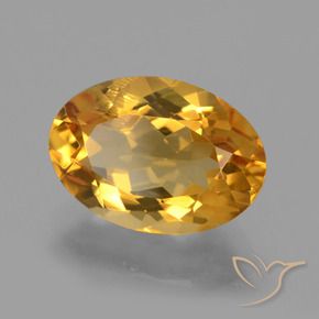 Citrino Naranja dorado intenso natural de 3.56 ct, Ovalada, VS