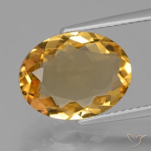 3.76ct Natural Naranja dorado intenso Citrino, Ovalada, VVS