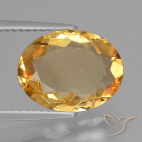 Citrino Naranja dorado intenso natural de 3.76 ct, Ovalada, VVS