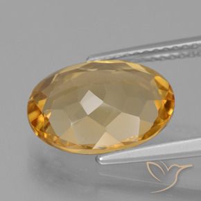 Citrino Naranja dorado intenso natural de 3.76 ct, Ovalada, VVS