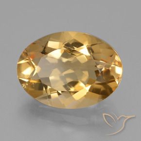 Citrino Dorado claro medio natural de 4.43 ct, Ovalada, VVS-VS