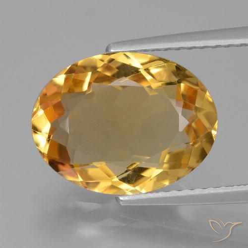 4.17ct Natural Dorado claro Citrino, Ovalada, VVS
