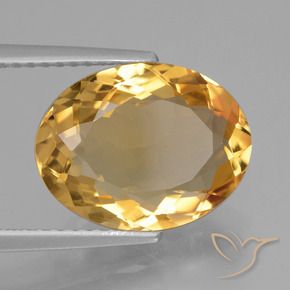 Citrino Dorado claro natural de 4.17 ct, Ovalada, VVS