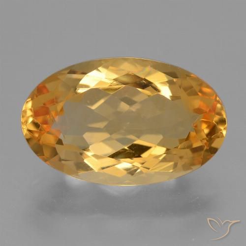 4.43ct Natural Naranja dorado intenso Citrino, Ovalada, VVS