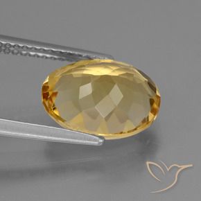 Citrino Naranja dorado natural de 3.52 ct, Ovalada, VS