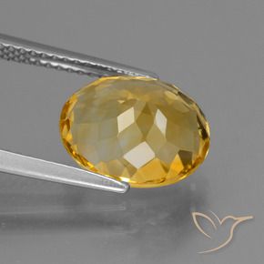Citrino Dorado oscuro medio natural de 3.97 ct, Ovalada, VVS