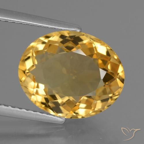 5.02ct Natural Dorado oscuro medio Citrino, Ovalada, VVS