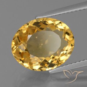 Citrino Dorado oscuro medio natural de 5.02 ct, Ovalada, VVS