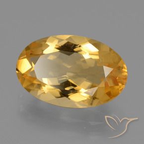 Citrino Dorado oscuro medio natural de 5.12 ct, Ovalada, VVS-VS