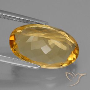 Citrino Dorado oscuro medio natural de 5.12 ct, Ovalada, VVS-VS