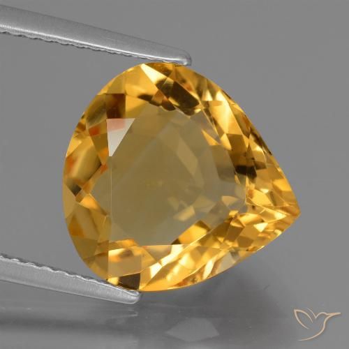 4.99ct Natural Dorado oscuro Citrino, En forma de pera, VVS