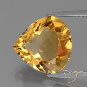 Citrino Dorado oscuro natural de 4.99 ct, En forma de pera, VVS