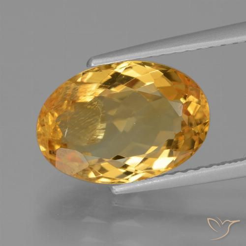 3.72ct Natural Naranja dorado intenso Citrino, Ovalada, VS-SI