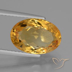 Citrino Naranja dorado intenso natural de 3.72 ct, Ovalada, VS-SI