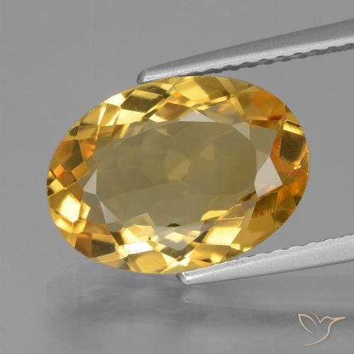 3.69ct Natural Naranja dorado intenso Citrino, Ovalada, VVS-VS