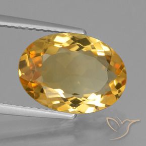 Citrino Naranja dorado intenso natural de 3.69 ct, Ovalada, VVS-VS