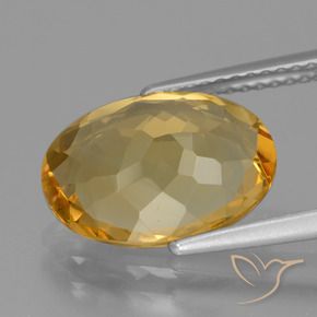Citrino Naranja dorado intenso natural de 3.69 ct, Ovalada, VVS-VS