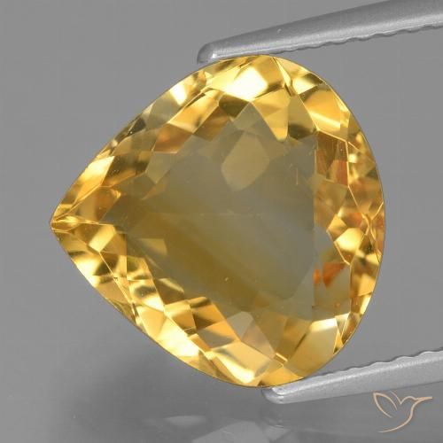 4.08ct Natural Naranja dorado Citrino, En forma de pera, VVS