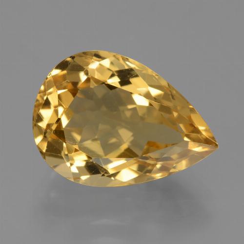 Citrino dorado natural de 4,92 ct, en forma de pera, VVS