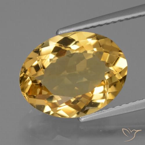 4.99ct Natural Naranja dorado Citrino, Ovalada, VVS