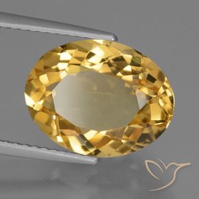 Citrino Naranja dorado natural de 4.99 ct, Ovalada, VVS
