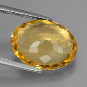 Citrino dorado natural de 6,05 ct, corte óvalo, VVS