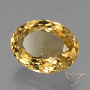 Citrino Dorado oscuro medio natural de 7.08 ct, Ovalada, VVS