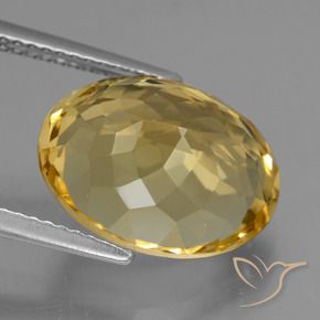 Citrino Dorado oscuro medio natural de 7.08 ct, Ovalada, VVS