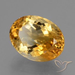 Citrino Dorado naranja intenso natural de 7.08 ct, Ovalada, VVS