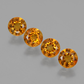 Gemas de citrino oro natural de  ct, corte redondo, VVS-VS