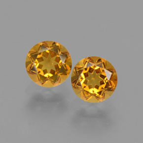 Gemas de citrino oro natural de  ct, corte redondo, VVS-VS