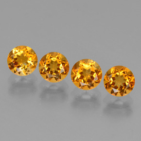 Gemas de citrino oro natural de  ct, corte redondo, VVS-VS