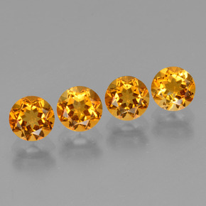Gemas de citrino oro natural de  ct, corte redondo, VVS-VS
