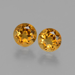 Gemas de Citrino Dorado amarillo natural de 0.96 ct, Corte Redondo, VVS-VS