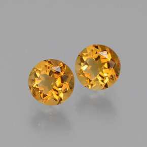 Gemas de Citrino Dorado amarillo natural de 0.96 ct, Corte Redondo, VVS-VS