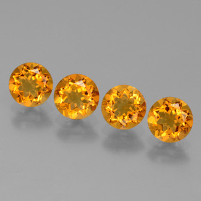 Gemas de citrino oro natural de  ct, corte redondo, VVS-VS