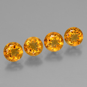 Gemas de citrino oro natural de  ct, corte redondo, VVS-VS