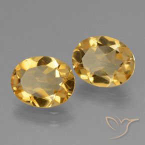 Gemas de Citrino Dorado oscuro medio natural de 3.83 ct, Ovalada, VS