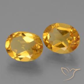 Gemas de Citrino Dorado oscuro natural de 4.79 ct, Ovalada, VVS-VS