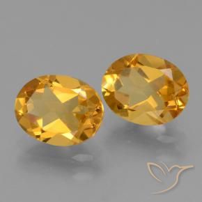 Gemas de Citrino Dorado oscuro natural de 4.43 ct, Ovalada, VVS