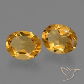 Gemas de Citrino Dorado oscuro natural de 4.02 ct, Ovalada, VS