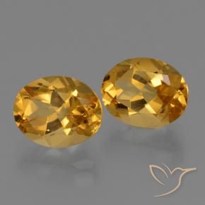 Gemas de Citrino Dorado oscuro natural de 5.28 ct, Ovalada, VVS-VS