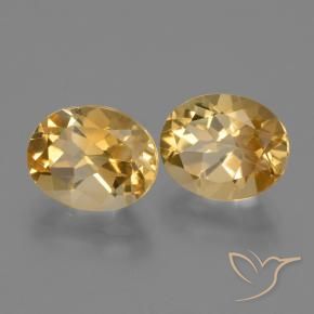 Gemas de Citrino Dorado oscuro medio natural de 5.30 ct, Ovalada, VVS-VS