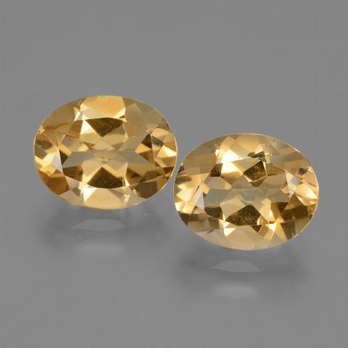 Gemas de citrino dorado natural de 4,84 ct, corte óvalo, VVS-VS