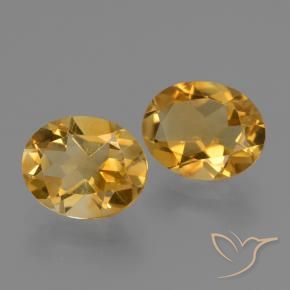 Gemas de Citrino Naranja dorado intenso natural de 4.39 ct, Ovalada, VVS-VS